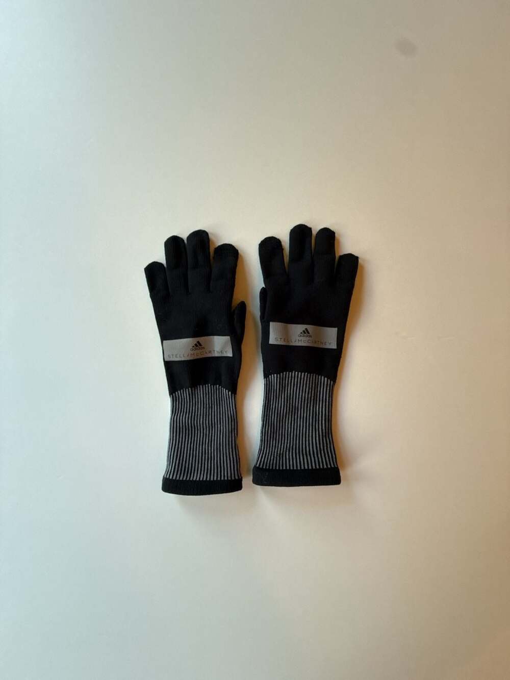 Adidas by Stella McCartney Black Running Gloves with Long Ribbed Cuffs